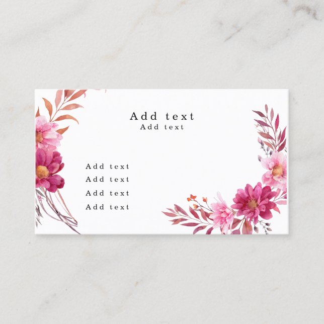 Hot Pink Chrysanthemum  Business Card (Front)