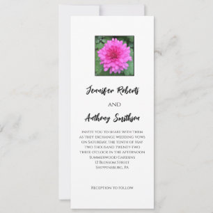 Hot Pink Chrysanthemum Floral Wedding Invitation