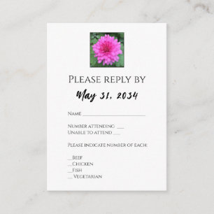 Hot Pink Chrysanthemum Floral Wedding Rsvp Cards