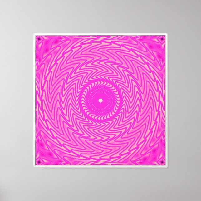 Hot pink circles pattern canvas print (Front)