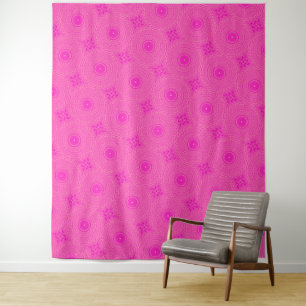 Hot pink circles pattern tapestry