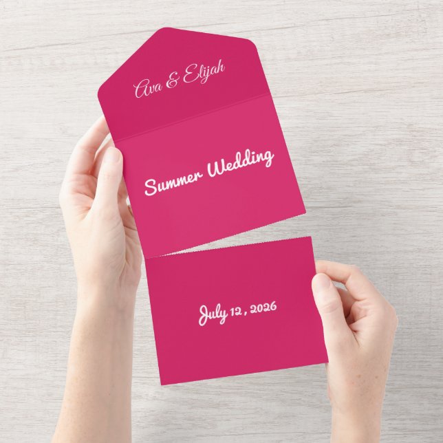 Hot Pink Colour Block | Bold Wedding Template (Tearaway)