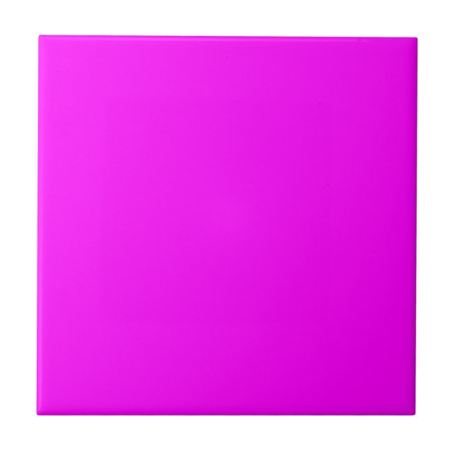 Hot Pink Colour Customised Designer Ceramic Tile (Front)