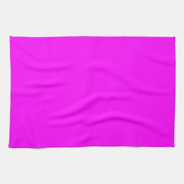 Hot Pink Colour Customised Designer Tea Towel (Horizontal)