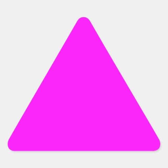 Hot Pink Colour Customised Designer Triangle Sticker (Front)