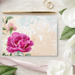 Hot Pink Colour Splash Wedding Envelope