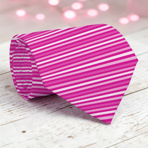 Hot Pink Colour Stripes Necktie