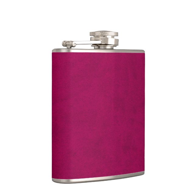 Hot Pink Colour Velvet Custom Home Casino Hip Flask (Right)