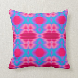 Hot Pink Cool Blue Abstract Cushion