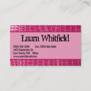 Hot Pink Croc Crocodile Skin Faux Business Card