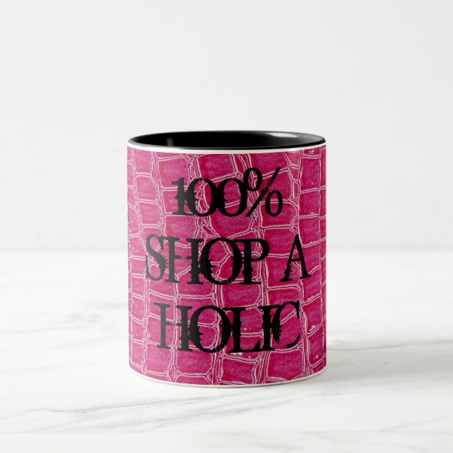Hot Pink Croc Crocodile Skin Faux Coffee Mug Cup (Center)