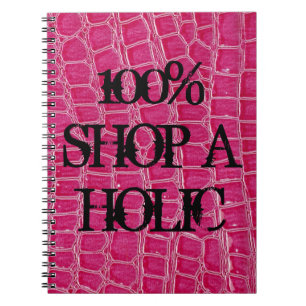 Hot Pink Croc Crocodile Skin Faux Spiral Notebook