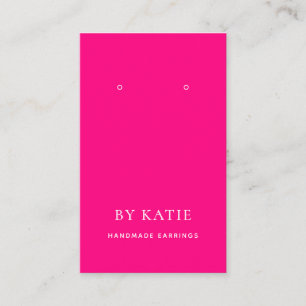 Hot Pink Custom Earring Display Card