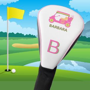 Hot Pink Custom Golf Cart Monogram Name     Head Cover