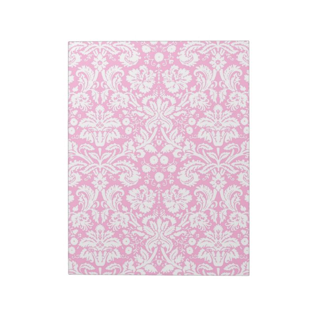 Hot pink damask pattern notepad (Rotated)