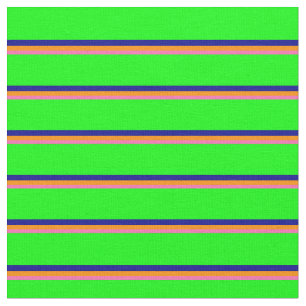 Hot Pink, Dark Orange, Dark Blue & Lime Lines Fabric