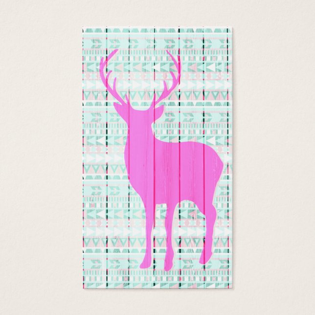 Hot Pink Deer Aztec Wood (Front)