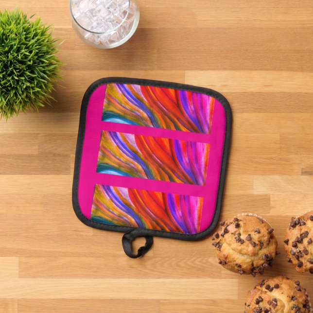 Hot Pink Desert Inspirations pot holder (Top Down)