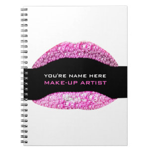 Hot Pink Diamond Bling Make-Up Artist 80 Page Notebook