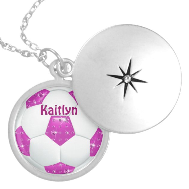 diamond soccer ball necklace