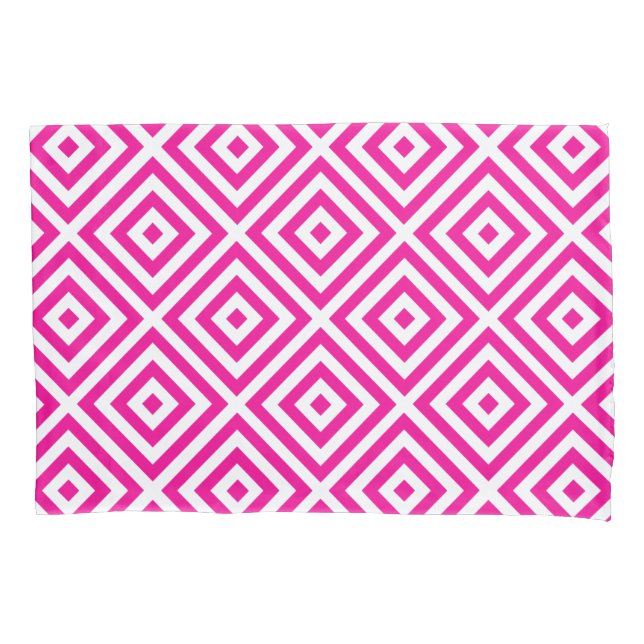 Hot Pink Diamond Pattern Pillowcase (Front-Left)