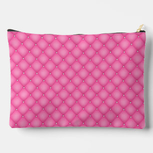 Hot Pink Diamond Texture Makeup Vanity Accessory Pouch