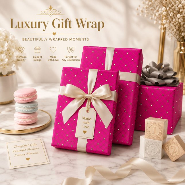 Hot Pink Diamond Wrapping Paper (Creator Uploaded)