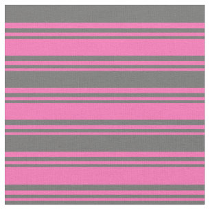 Hot Pink & Dim Grey Coloured Striped/Lined Pattern Fabric