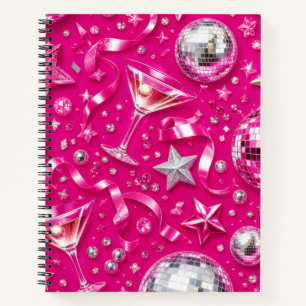 Hot Pink Disco Ball Party Notebook