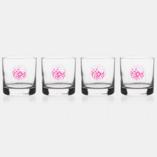 Hot Pink Disco Boogie Bridal Shower Whiskey Glass