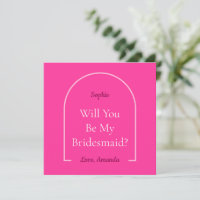 Hot Pink Disco Boogie Will You Be My Bridesmaid