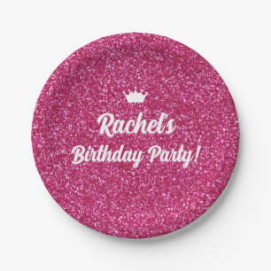 Hot Pink Doll Invite, Fashion Doll Party Paper Plate