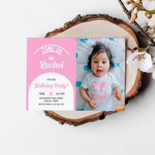 Hot Pink Doll Invite, Fashion Doll Party Photo Invitation