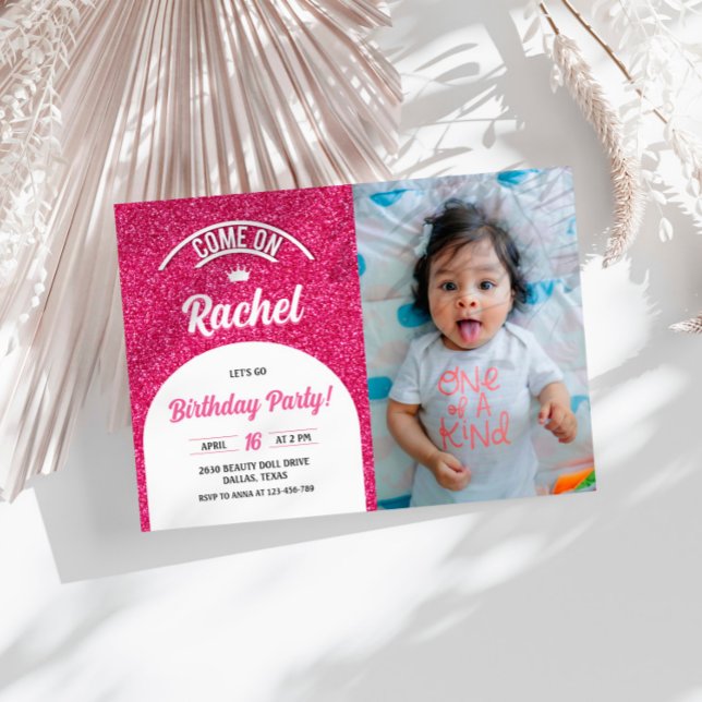 Hot Pink Doll Photo Invite, Fashion Doll Party  Invitation (Creator Uploaded)