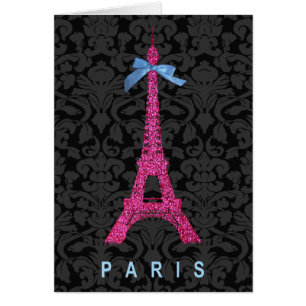 Hot Pink Eiffel Tower in faux glitter