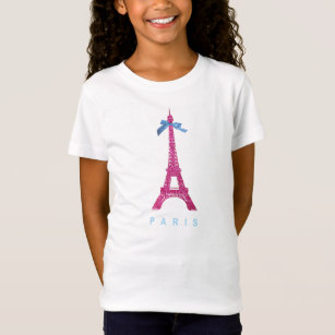 Hot Pink Eiffel Tower in faux glitter T-Shirt