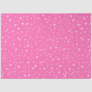 Hot Pink Elegant Winter Snowflakes Tissue Paper