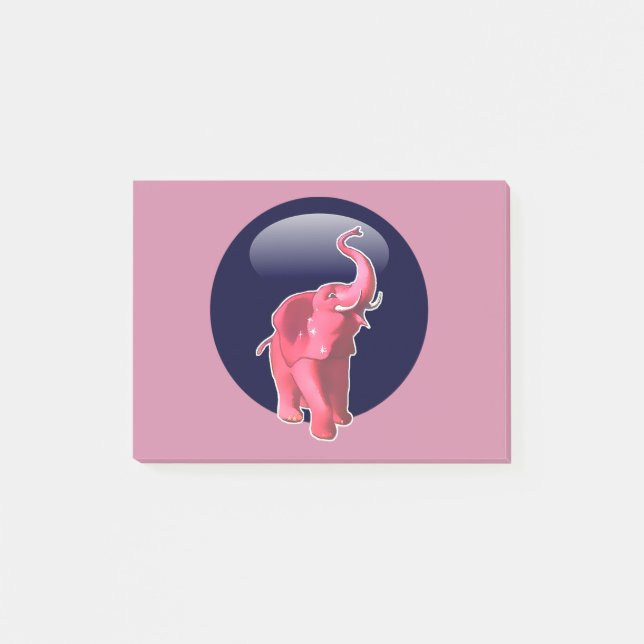 hot pink elephant post-it notes (Front)