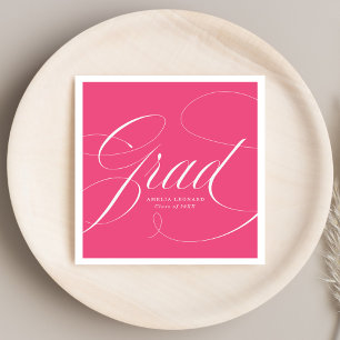 Hot Pink Eloquence Graduation Napkin