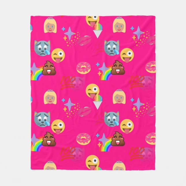 hot pink emoji blanket (Front)