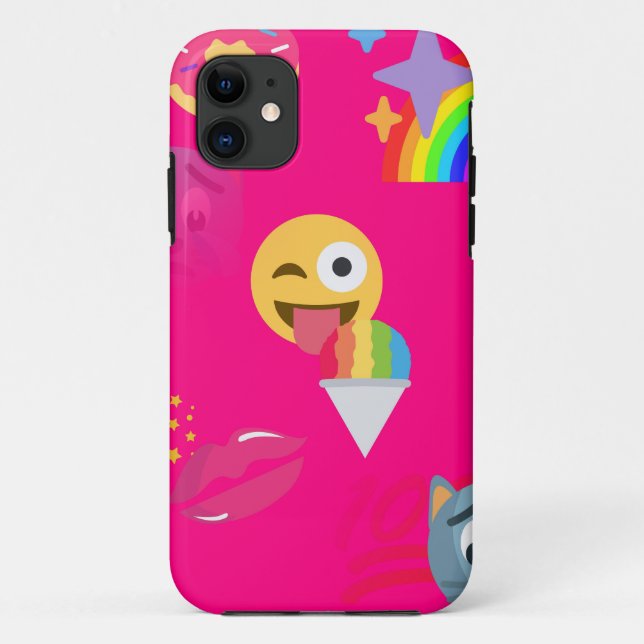hot pink emoji Case-Mate iPhone case (Back)