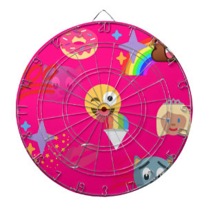 hot pink emoji dartboard