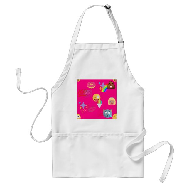 hot pink emoji standard apron (Front)