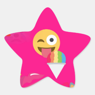 hot pink emoji star sticker