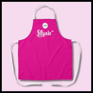 Hot Pink Employee Your Logo Hair Salon Apron