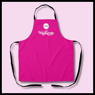 Hot Pink Employee Your Logo Makeup Artist Apron