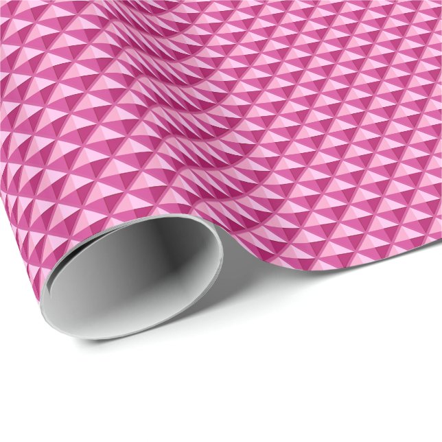Hot pink, enamel look, studded grid wrapping paper (Roll Corner)