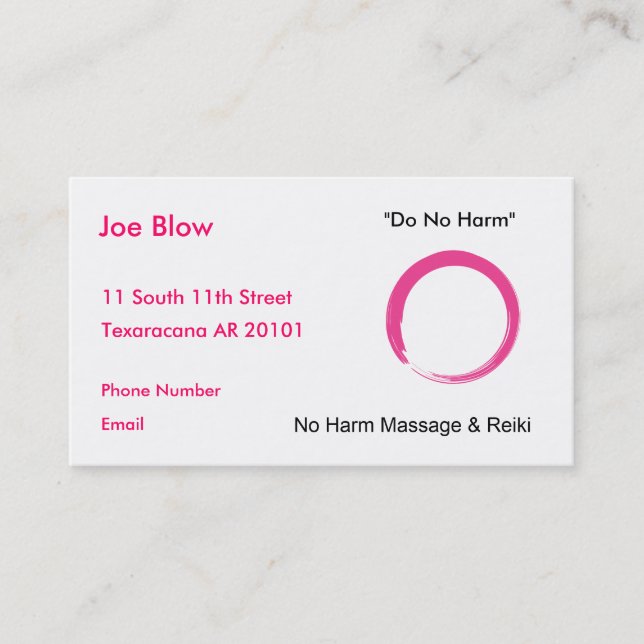Hot Pink Enso symbol Appointment Card (Front)