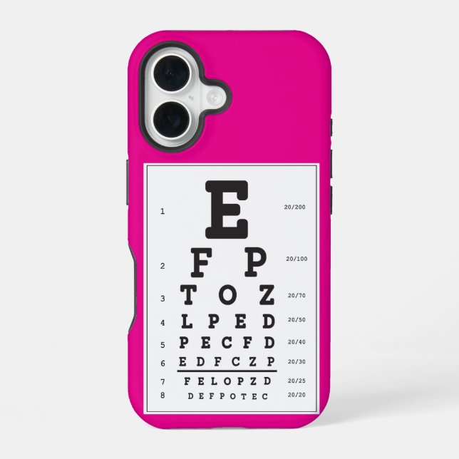 Hot Pink Eye Chart iPhone Case (Back)