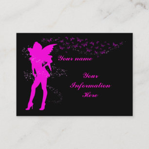Hot pink fairy business, profile card template
